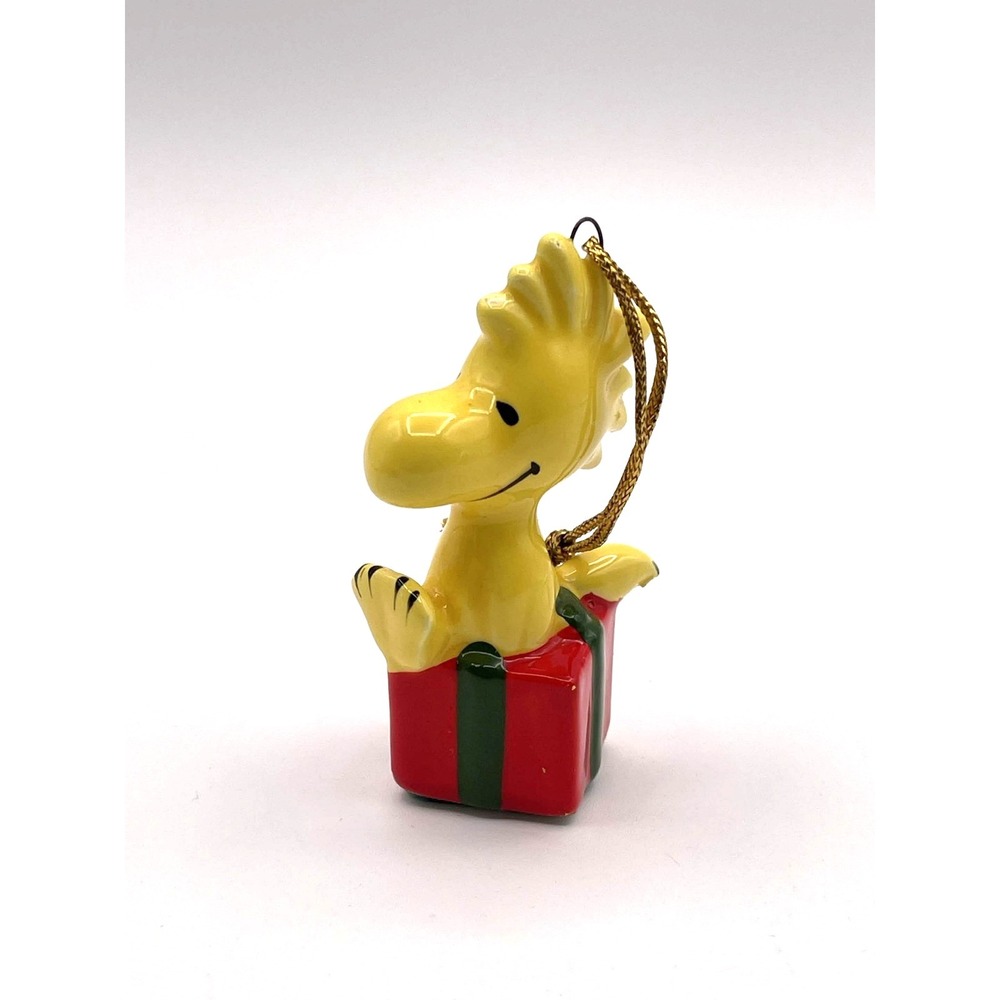 Vintage 1975  Woodstock Peanuts Christmas Ornament Gift Box Ceramic Japan